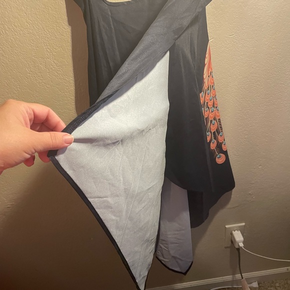 Plus Size Ladies Short Sleeve Cold Shoulder Top Shirts peacock Loose Blouse -1XL - Picture 4 of 9